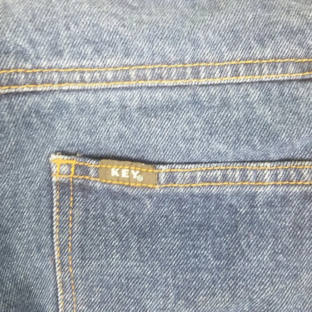 Key Straight Leg Jeans Mens 32x36 Blue Excellent 100% Cotton Dark Wash Workwear